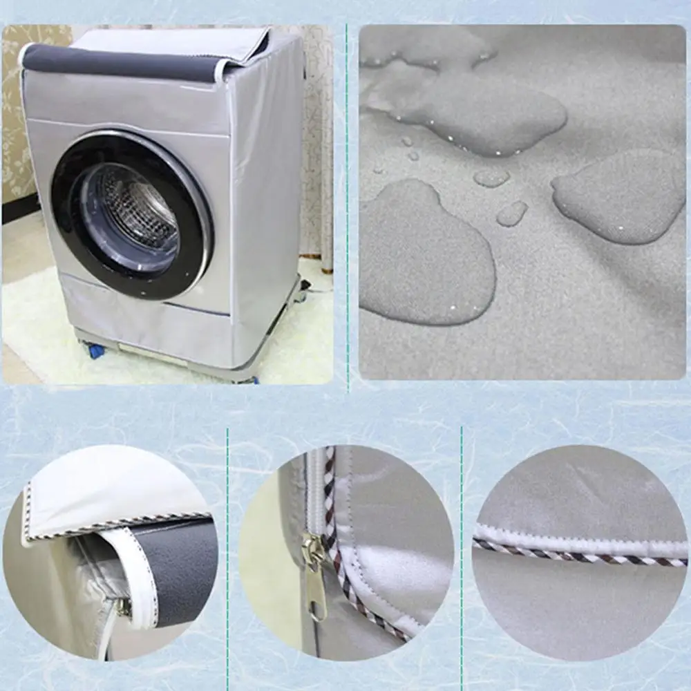 Fully Automatic Roller Washer Sunscreen Washing Machine Waterproof Cover Dryer Polyester Silver Dustproof Washing Machine Cover