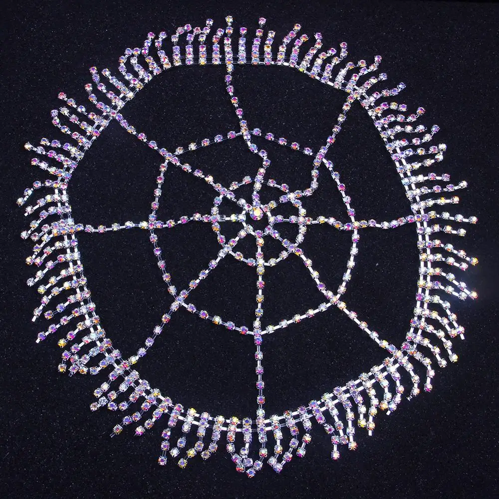  Luxury Rhinestone Forehead Headpiece Tassel Bridal Head Chain for Women Handmade Crystal Hair Piece