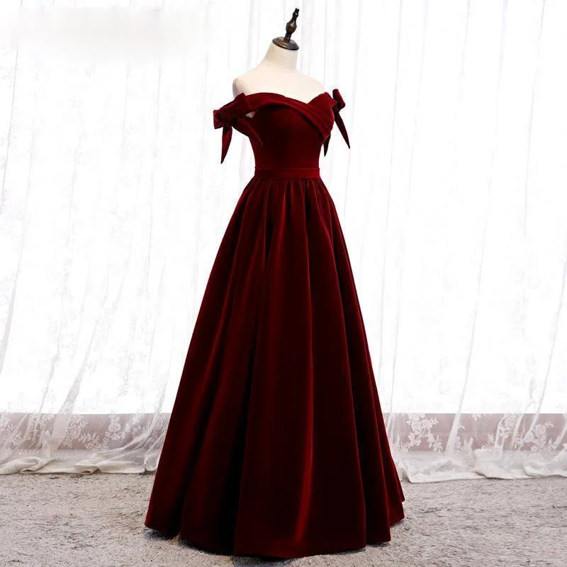 

Autumn and Winter Red Velvet Princess Dress Retro Dance Dress Bandage Dress 2XL Tube Top Sexy Party Dress