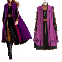 Косплэй костюм Снежная Королева Анна Эльза для девочек из 2 вещей, одежда на год, платье в стиле «принцесс» для девочки, с длинным рукавом детская одежда 3-10Ys