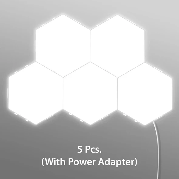 5pcs Light Квантовая лампа, светодиодные шестигранные лампы, модульный сенсорный светильник ing, Ночной светильник, магнитный Шестигранник, креативное украшение стены - Цвет: 5pcs Light