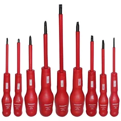 Juego de destornilladores aislados, 9 piezas, destornillador magnético Phillips, mango ranurado, voltaje de 1000V, herramientas manuales de reparación de electricista