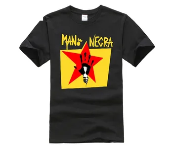 

New Mano Negra Manu Chao Rock Band Men's Black T-Shirt High Quality Top Tee T Shirts