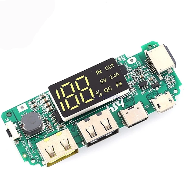 

A7-- QC Flash Charging Mobile Power Boost Module 5V 2.4A Charger Circuit Board LCD Display Battery Power Module