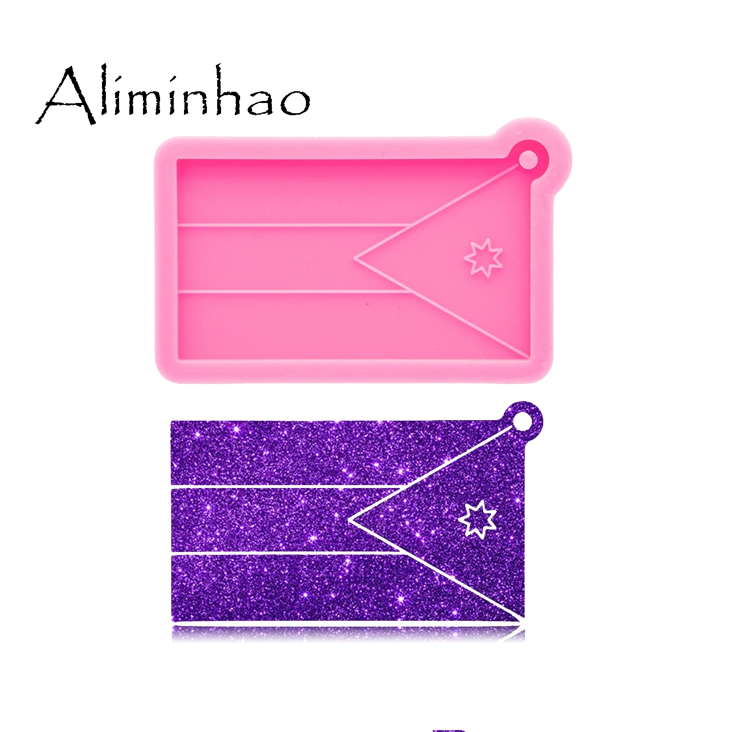DY0889 Helle Jordan flagge silikon Keychain Form, Harz Handwerk Form für Epoxy Schmuck Machen, Form Harz Handwerk – Detail 1