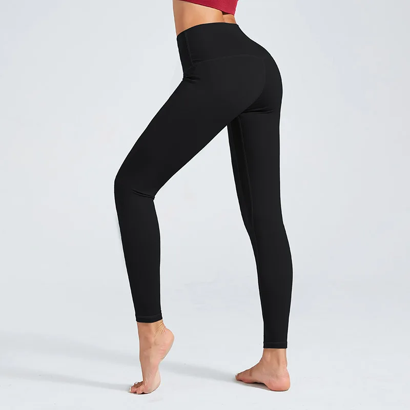 Kamisnky Women Leggings High Waist Sports Gym Leggings Running Athletic Pants Femme Workout Fitness Leggings Solid Women Clothes - Цвет: Y6065 Black
