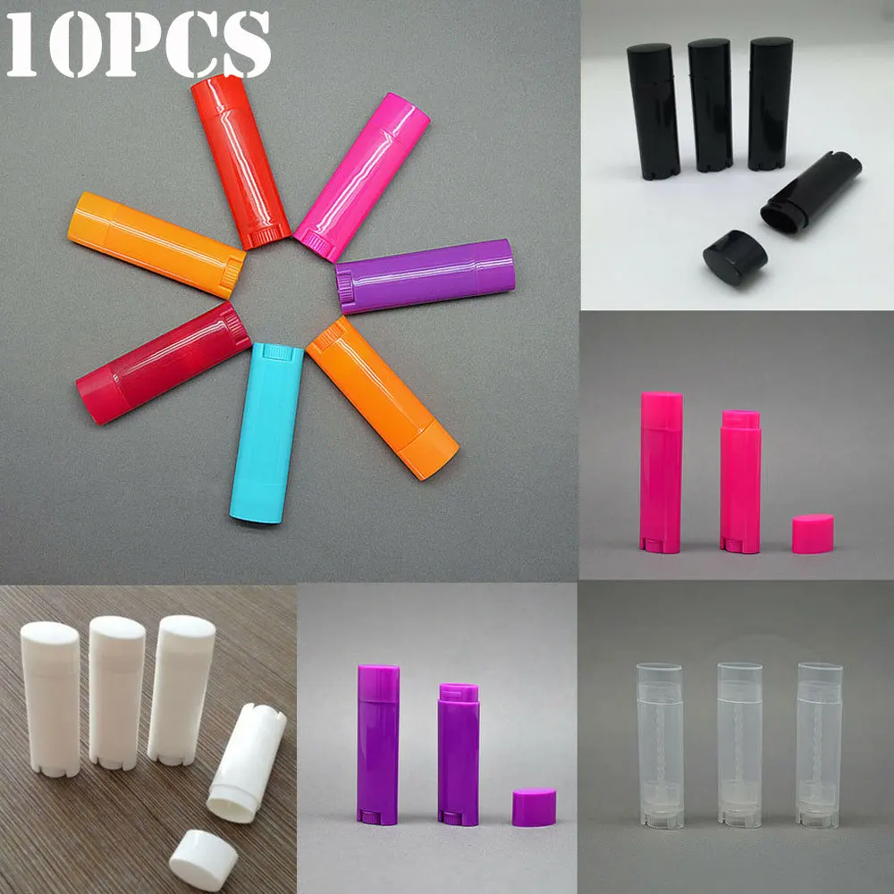 10 шт(4,5 г) Новые DIY Портативные губные тюбики пластиковые пустые овальные тюбики для бальзама для губ контейнеры для дезодорантов глянцевые матовые многоразовые бутылочки