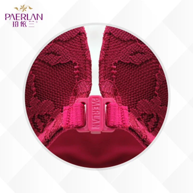 PAERLAN 【Bra+ panties】 5/8 чашка Брендовое сексуальное женское белье пуш-ап комплект нижнего белья с цветочной вышивкой кружевной женский бюстгальтер