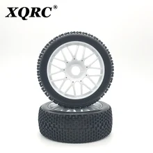 

XQRC 4 pieces of rubber tires, 1:10 1:8RC rally, cross-country racing tyres and rims, insert the foam 17 mm six angle hub.