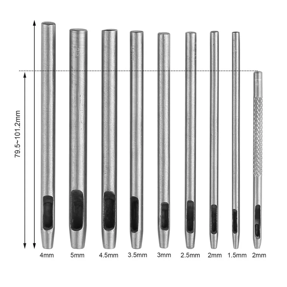 9 шт./компл. металлический кожаный инструмент кожа дыроколы застежка ...