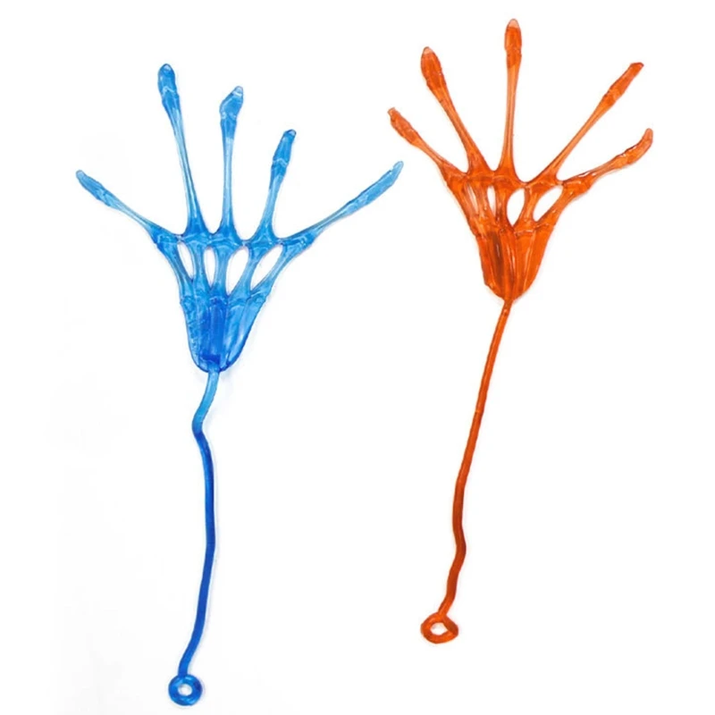 C5AF 10 Pcs Stretchy Skeleton Palm Sticky Hands Sensory Bendable Toy Kids Birthday Bag Pinata Filler Halloween Party Favors | Игрушки и