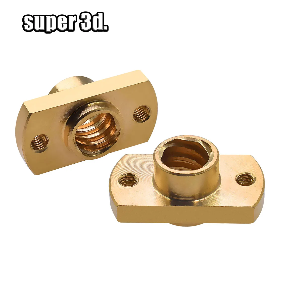 2 Pcs T8 8mm Trapezoidal Rod Brass Flange Nut For CNC Lathe 3D Printer Leadscrew 