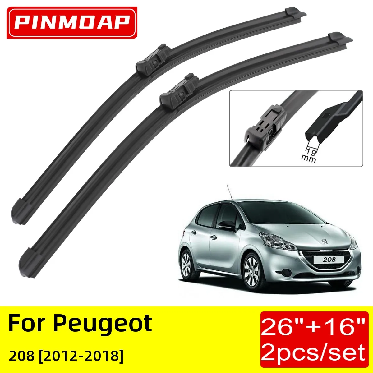 

Щетки стеклоочистителя для Peugeot 208 2012 2013 2014 2016 2017 2018 26 + 16 дюймов