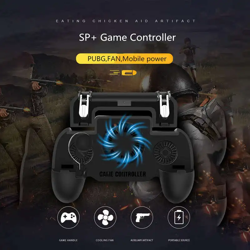 Геймпад Pubg с охлаждающим вентилятором для игрового контроллера мобильного телефона L1 R1 Shooter Trigger Fire Button встроенный аккумулятор 2000 мАч