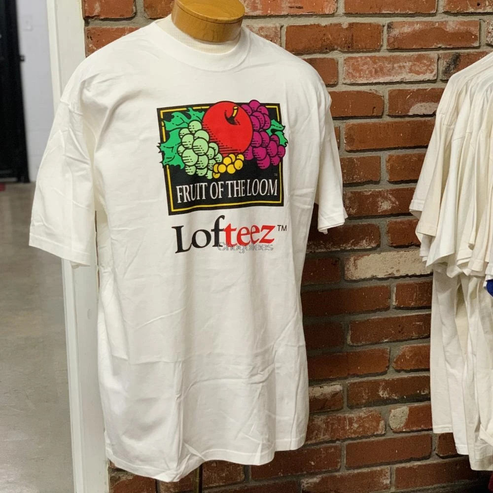 Camiseta con logo grande Fruit of the Loom. Camiseta de marca Vintage tag. Tamaño XL blanco|Camisetas| - AliExpress