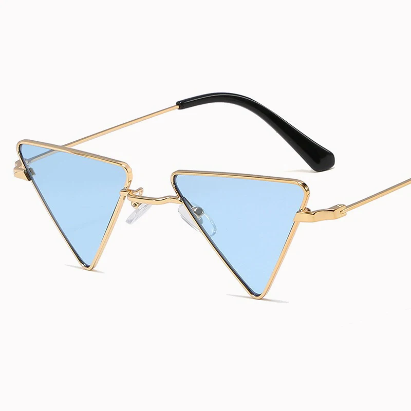 Роскошные модные треугольные очки женские брендовые дизайнерские винтажные мужские очки UV400 - Цвет линз: C6