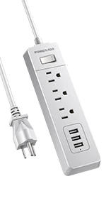 

5FT 3 Outlet 3 USB Surge Protector Power Strip UL Safety Lightningproof Socket A1