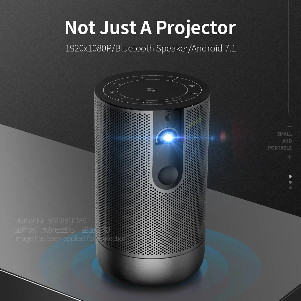 

AUN Full HD Native 1920*1080P D9, Built-in Android 7.1 (RAM:2G + ROM:16G), Portable 3D Video Beamer, Bluetooth HiFi Speaker.