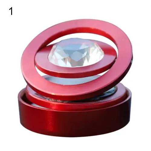 Car Double Ring Rotating Solar Energy Suspension Auto Air Freshener Purifier Car Interior Accessories Boutique New Hot - Color Name: Red 1