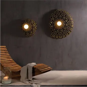 

Wall Light Lamp Honeycomb Beehive Style LED Wall Sconce Light Post Modern D65/100cm Dimmable LED with Remote White Gold Iron DC