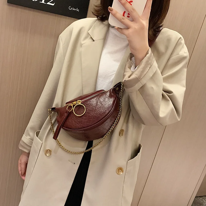 

OEYANA Fashion Quality PU Leather Crossbody Bags For Women 2021 Chain Small Shoulder Simple Bag Lady Travel Handbags and Purses
