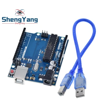 

1 Set UNO R3 Official Box ATMEGA16U2+MEGA328P Chip For Arduino UNO R3 Development board + USB CABLE