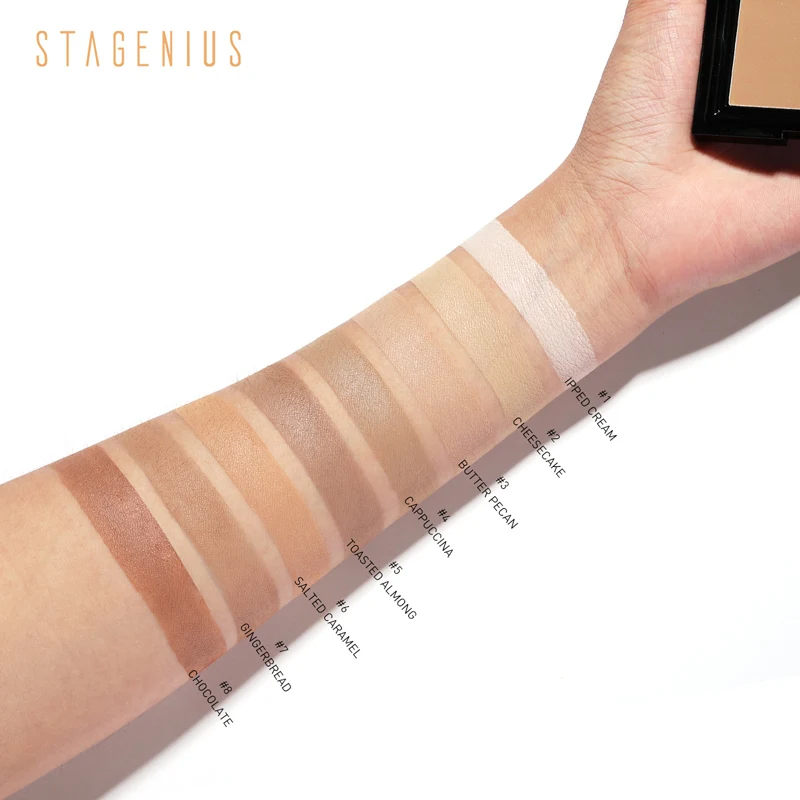 8 цветов, контроль масла, матовая пудра, установка для макияжа, прессованная пудра для лица, Натуральная отделка, косметика для лица, длительная основа для макияжа TSLM1