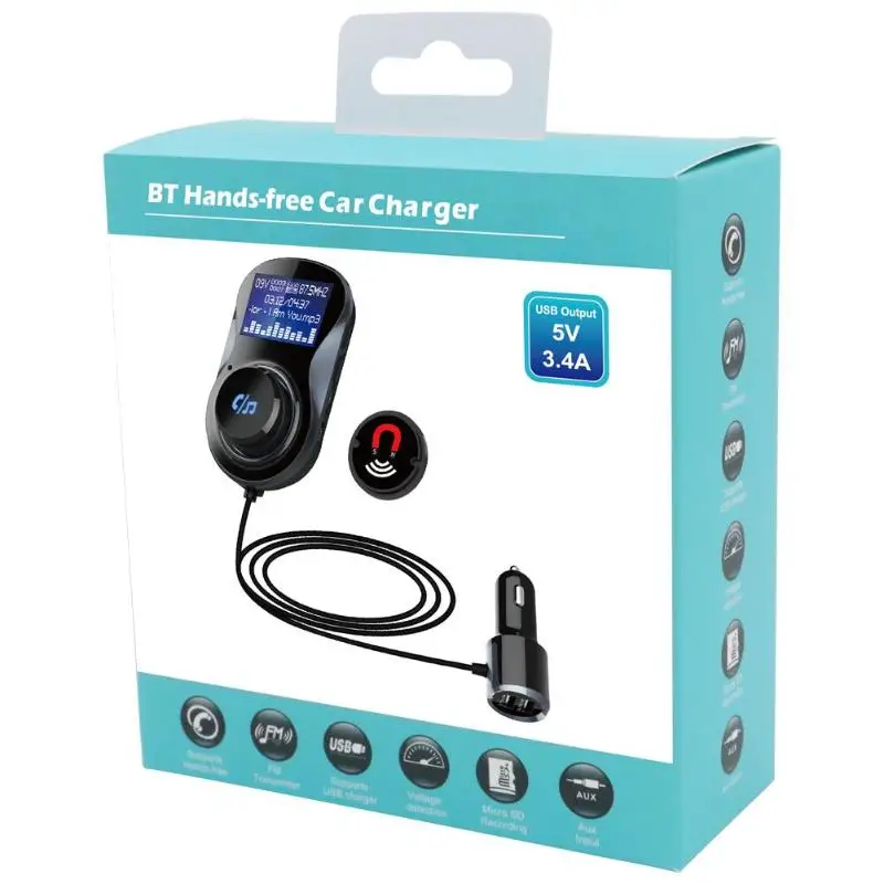BC30 Автомобильный Bluetooth Hands-free MP3-плеер fm-передатчик двойной USB зарядное устройство