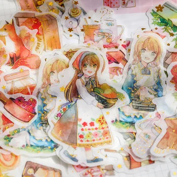 

40 Pcs/set Kawaii Journal Stickers Cute Cartoon Girl Pattern Stickers Scrapbooking Diary Journal Decoration Art Supplies