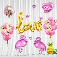 Агат блесток шар розового цвета с сердечком и Форма круглый воздушный шар 12-дюймовый shi jing Фламинго Агат шар воздушный шар свадебное воздушный шар