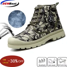 Dewbest/мужские рабочие ботинки; защитная обувь со стальным носком; дышащая Защитная прокалывающаяся рабочая обувь для мужчин; повседневные кроссовки