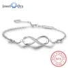 Pulseras Infinity de Plata de Ley 925 para mujer, brazaletes ajustables de amistad, Ideas de regalo de Boda (JewelOra BA102057) ► Foto 1/5