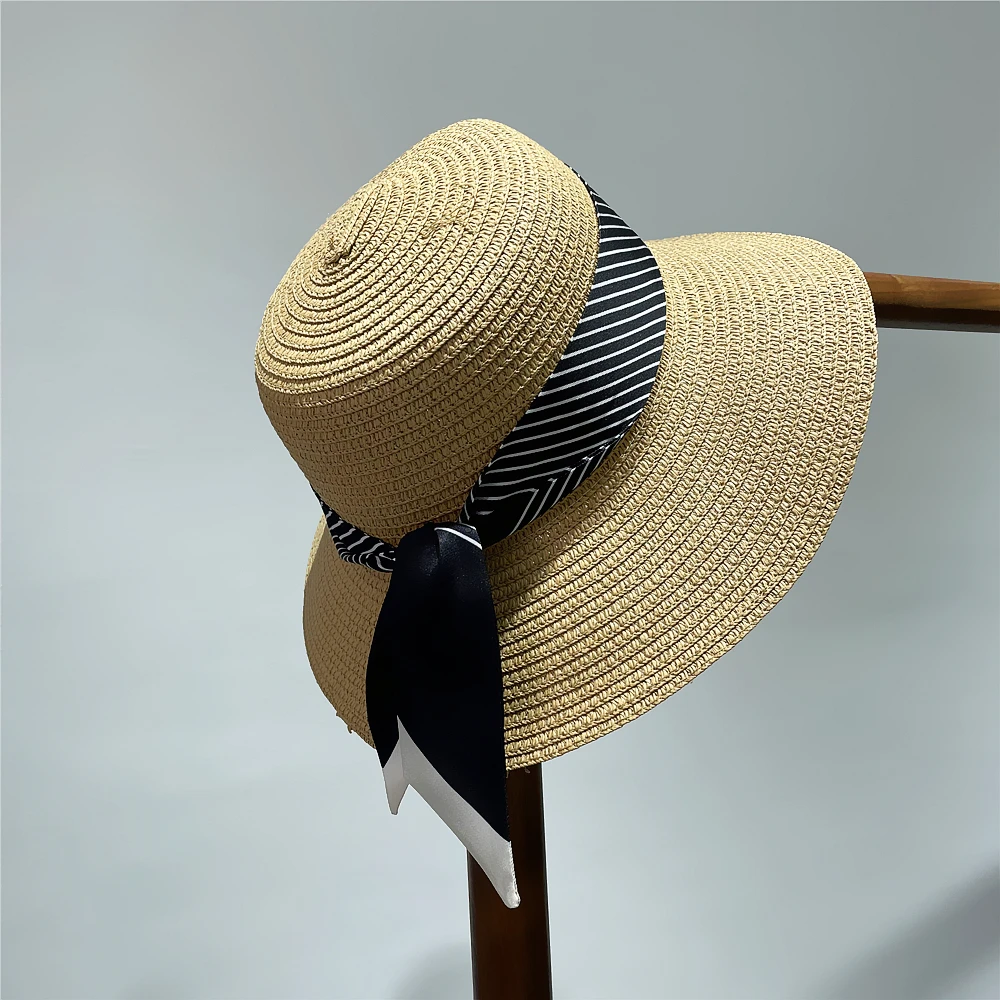 Marke Schwarz Weiß Gestreiften Schal Design Tasche Schals Frauen Mode Seidenschal Für Damen Haar Zubehör Gestreiften Foulard Stirnband – Detail 14