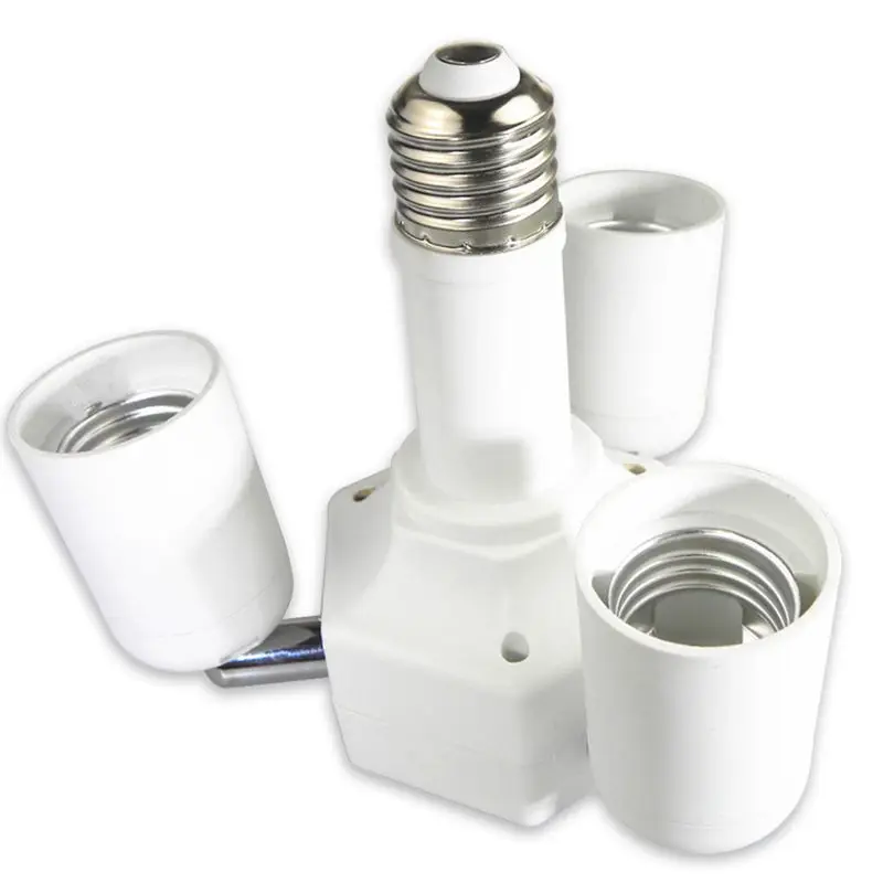 

ELEG-3 in 1 Rotatable E27 Base Light Lamp Bulb Adapter Holder Socket Splitter