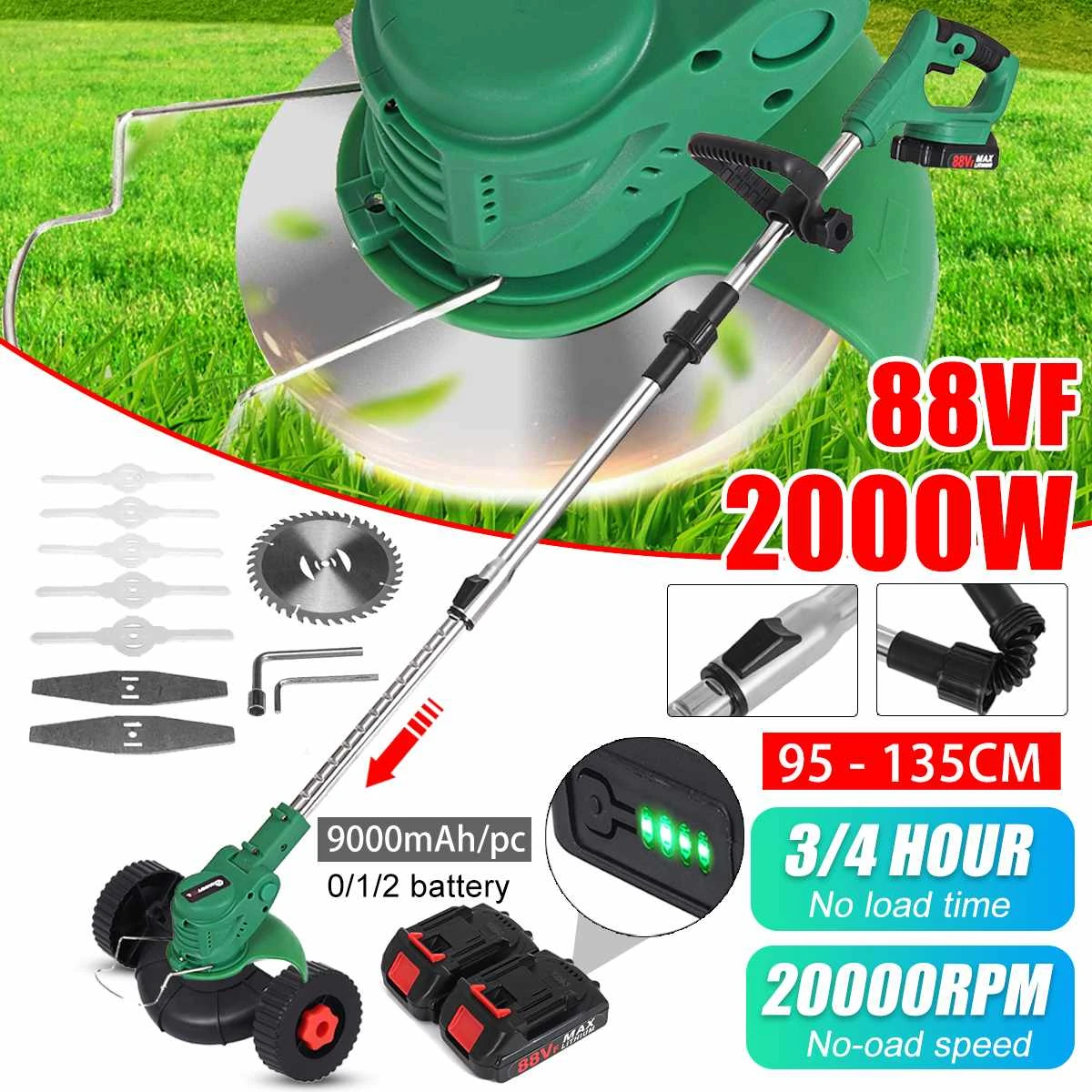 88VF 2000W tosaerba elettrico tagliaerba a batteria ricaricabile a batteria  ricaricabile per tosaerba da giardino per Makita 18v|Lawn Mower| -  AliExpress