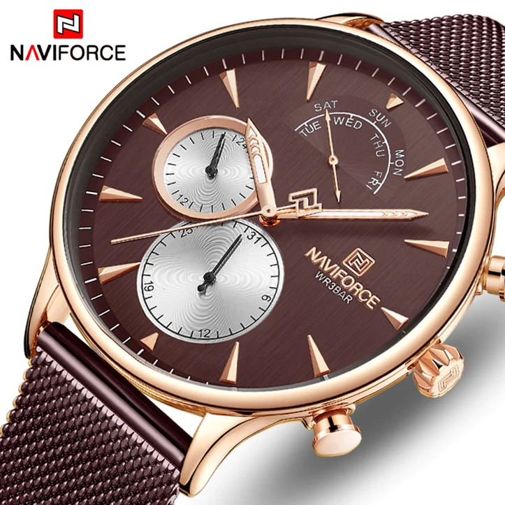 NAVIFORCE 3010 Топ бренд класса люкс Бизнес Мужские наручные часы модные спортивные мужские военные армейские часы из нержавеющей стали кварцевые мужские часы