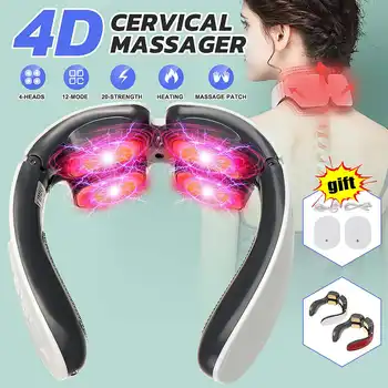 

Electric Neck Massager & Pulse Back 4 Modes Power Control Far Infrared Heating Pain Relief Tool Health Care Relaxation Machine