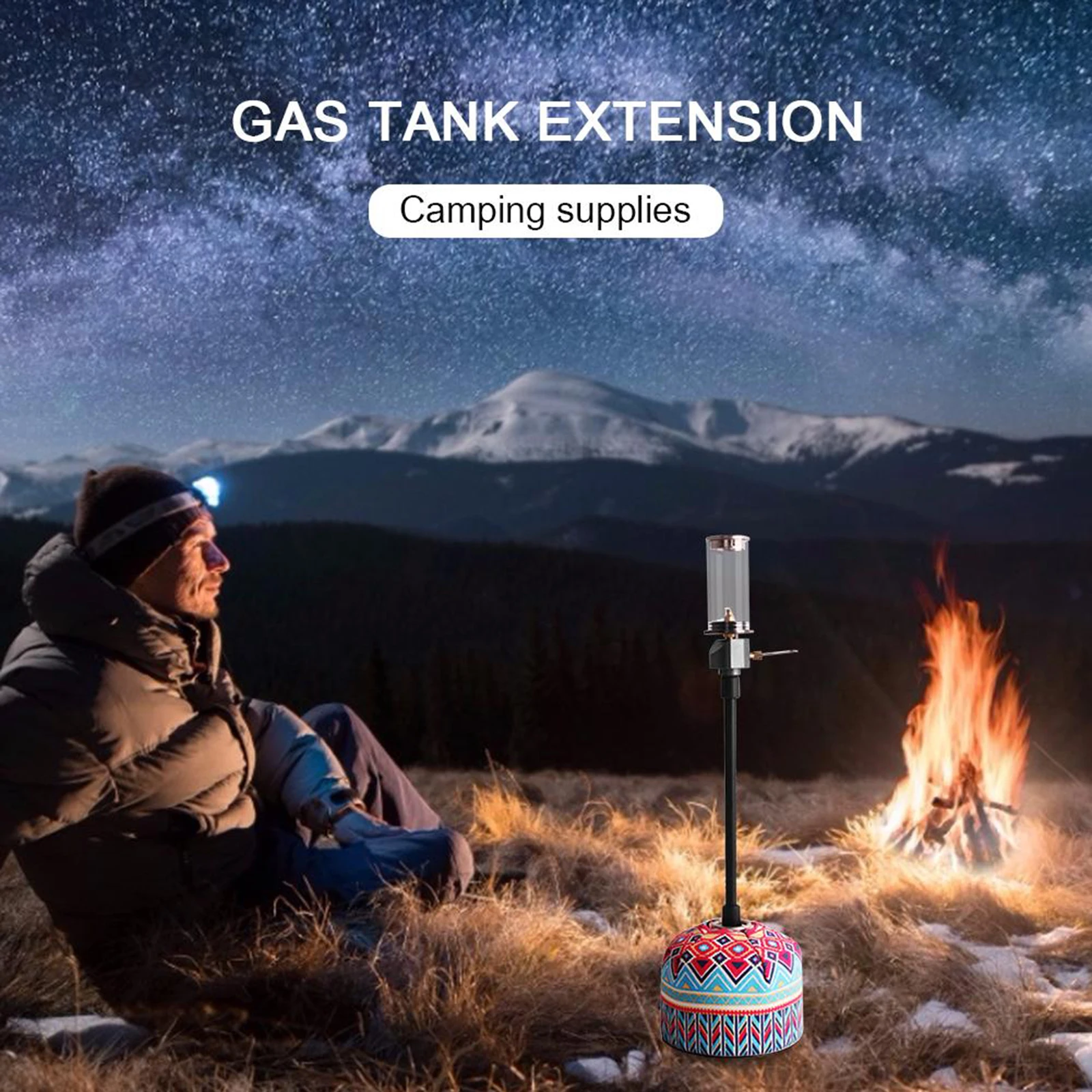 Aluminum Alloy Gas Lantern Extension Tube Outdoor Camping Gas Tank Converter Extension Rod