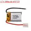 3.7V 180mAh Battery For Syma S109G S111G MJXRC X900 X901 Remote Control Helicopter 3.7V 180mah 651730 ► Photo 2/4
