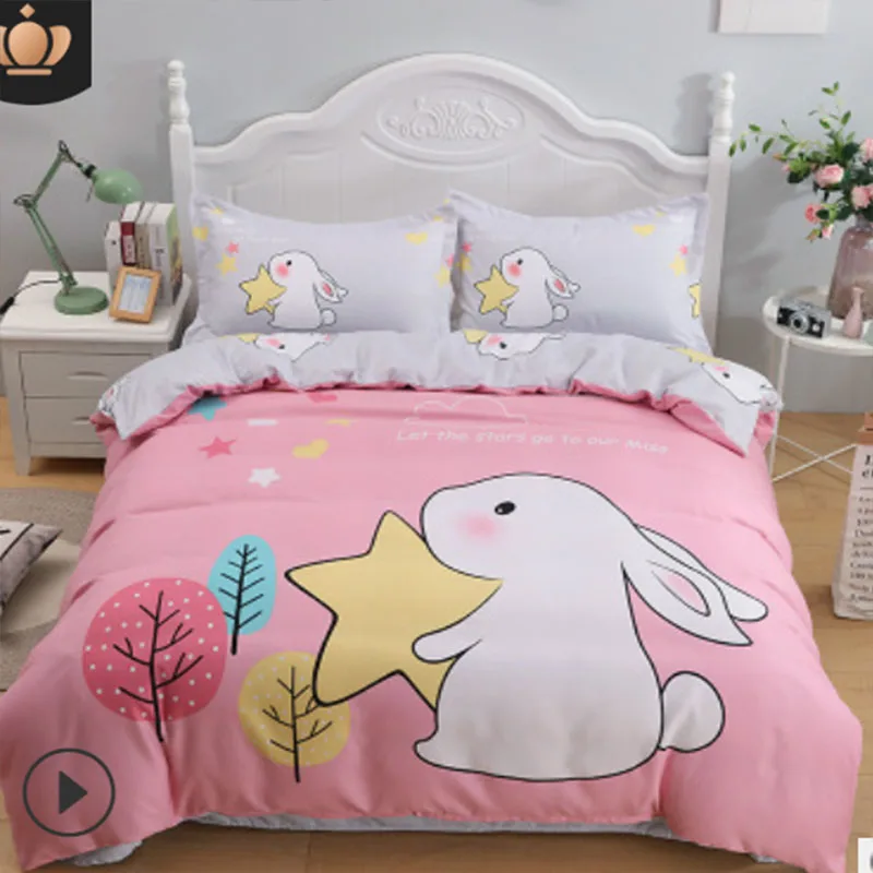 

Bed sheets children's three-piece suit four-piece suit no fade soft no irritating skin thickening sanding cotton cartoon