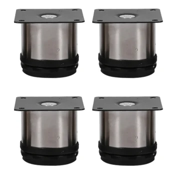 

4pcs Adjustable Furniture Leg Stainless Steel Height Adjustable Cabinet Legs Round Stand Holder Sofa Feet Accessories