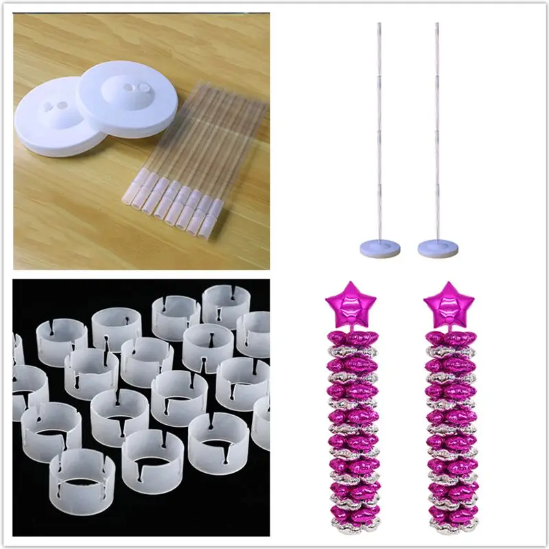 10pcs Balloon Column Stand Kits Arch with Frame Base and Pole Wedding Birthday Festival Party Decoration supplies | Дом и сад