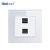 HDMI USB Socket Wallpad Crystal Glass Panel 110V-250V 10A-16A HDMI USB 3.0 Data Transmission Wall Socket ► Photo 1/5