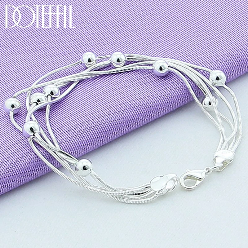Five-Snake-Chain Bracelet Jewelry Wedding-Engagement DOTEFFIL 925-Sterling-Silver Women