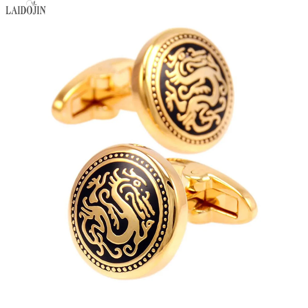 

LAIDOJIN Luxury Vintage Pattern Cufflinks for Mens Shirt Cuff buttons High Quality Round Cuff Links Wedding Gift Brand Jewelry