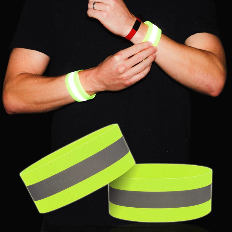 

1pc or 2pcs Reflective Bands Elasticated Armband Sport Ankle Leg Straps Safety Reflector Tape for Night Running Biking