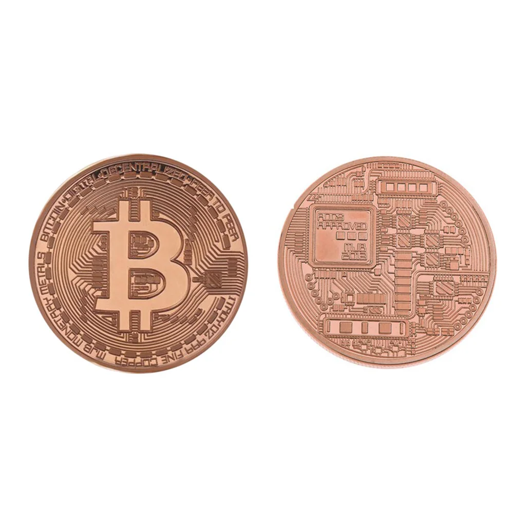

New Plated Rose Gold Bitcoin Coin Collectible Coin Art Collection Gift Physical
