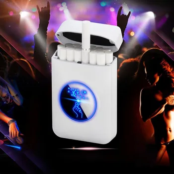 

Metal Cigarette Case Box with USB Electric Lighter LED Logo Design Tobacco Holder Windproof Electronic Plasma Arc Lighter Gifts