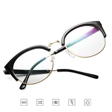 1 шт винтажные очки с прозрачными линзами, полуметаллическая оправа, пылезащитные легкие декоративные очки FEA889