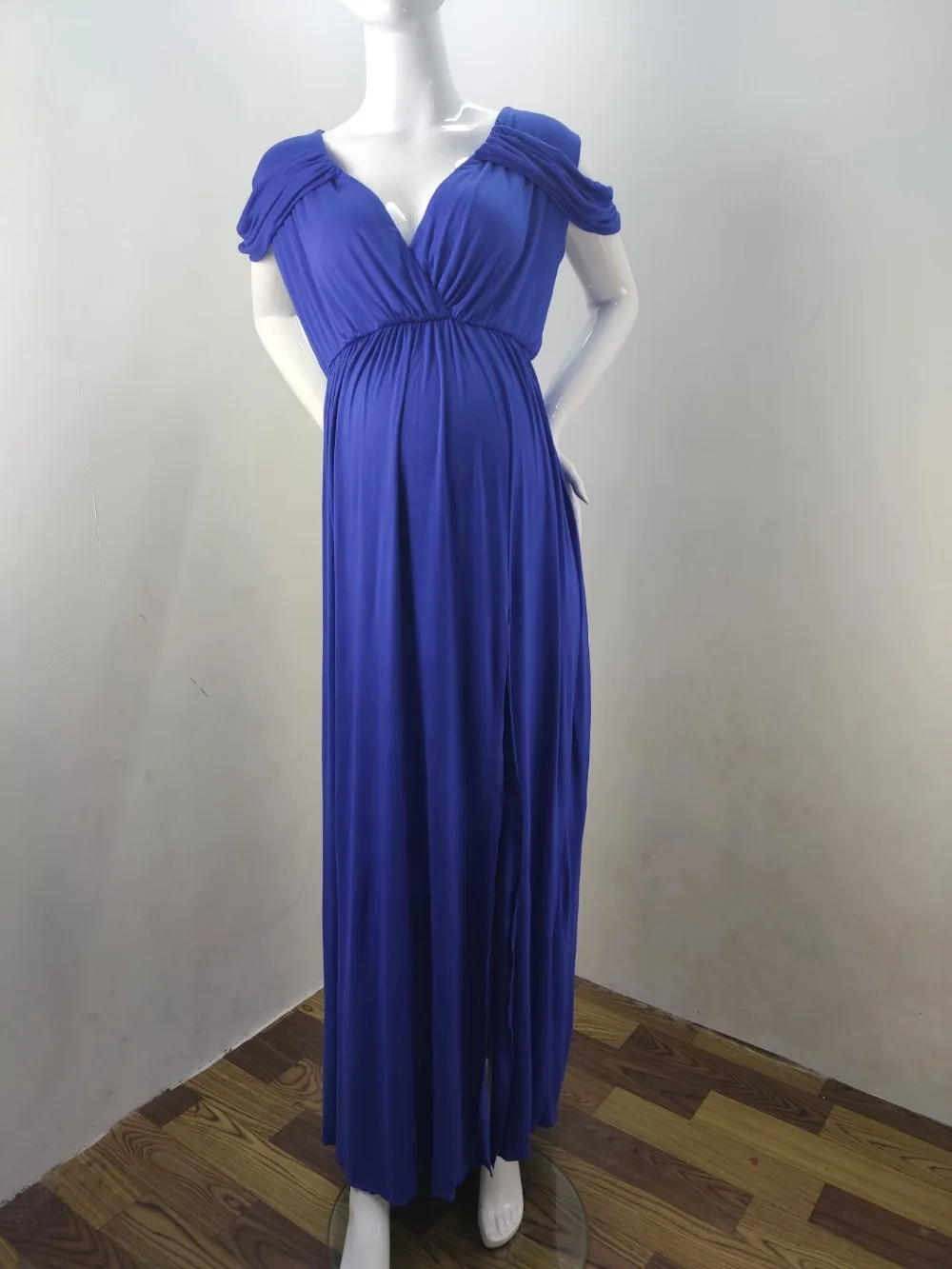 Sexy Maternity Photography Props Long Dress For Pregnant Women Photo Shoot Split Front Pregnancy Dresses Baby Showers Maxi Gown (1)